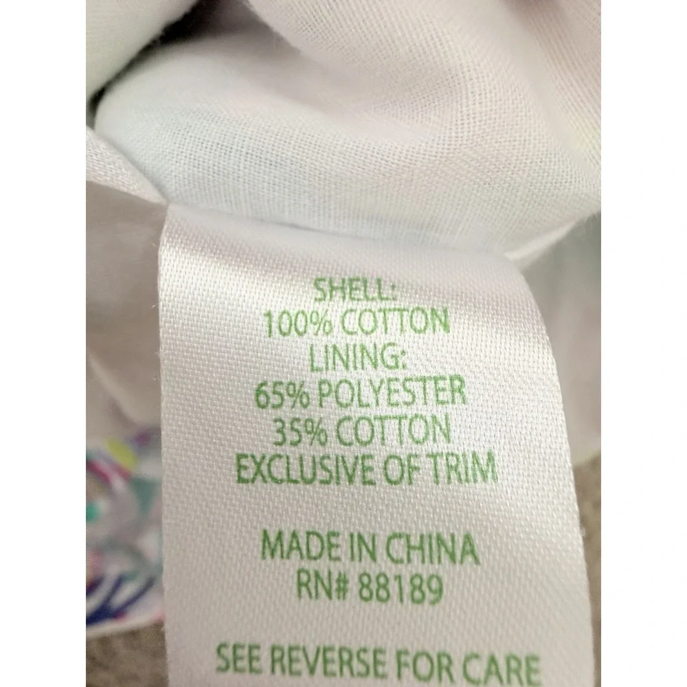 Lilly Pulitzer Girls Dress Size 8 Tropical Floral Shift Dress Lace Trim Pockets‎